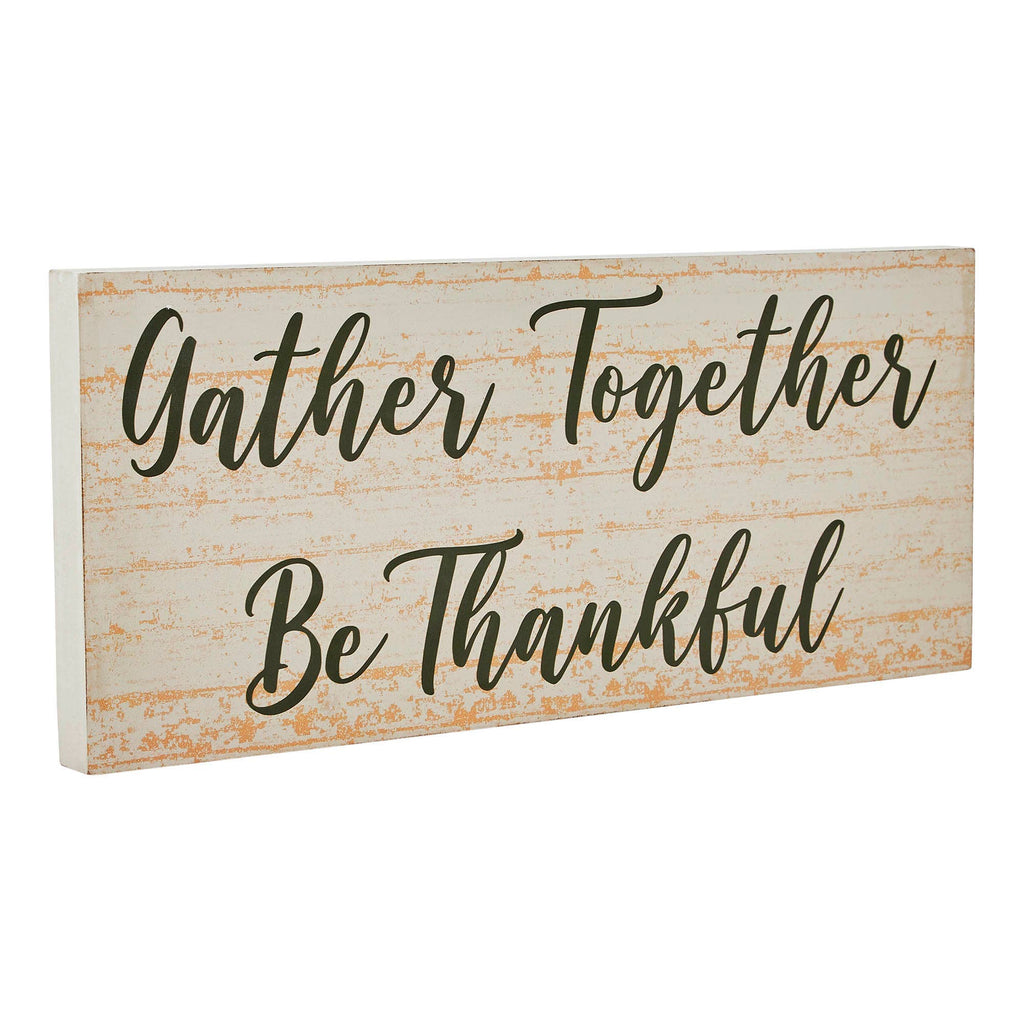 Gather Together MDF Tabletop Sign, 16" Fall Decor