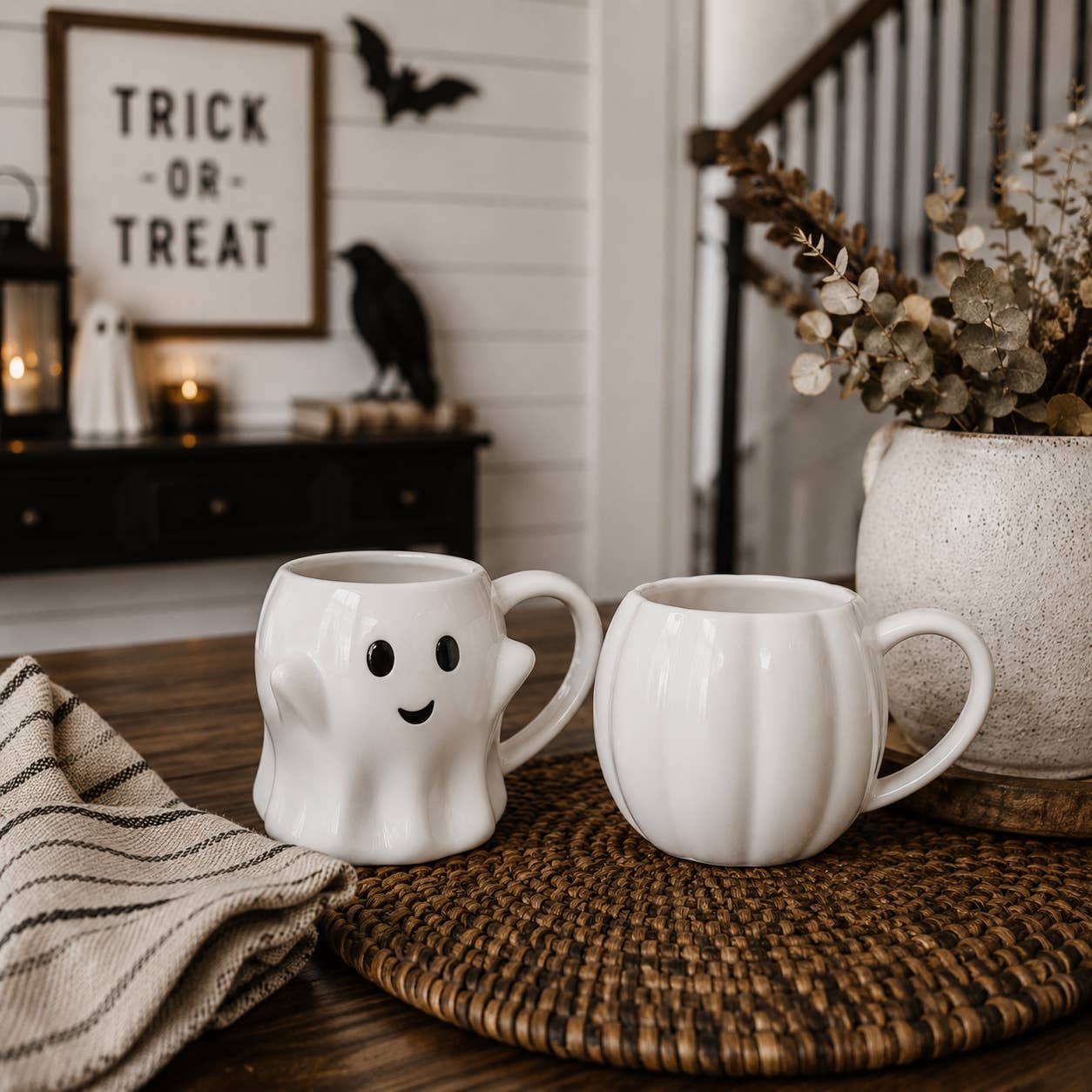 White Pumpkin Coffee Mug - Fall Decor & Gifts - Halloween