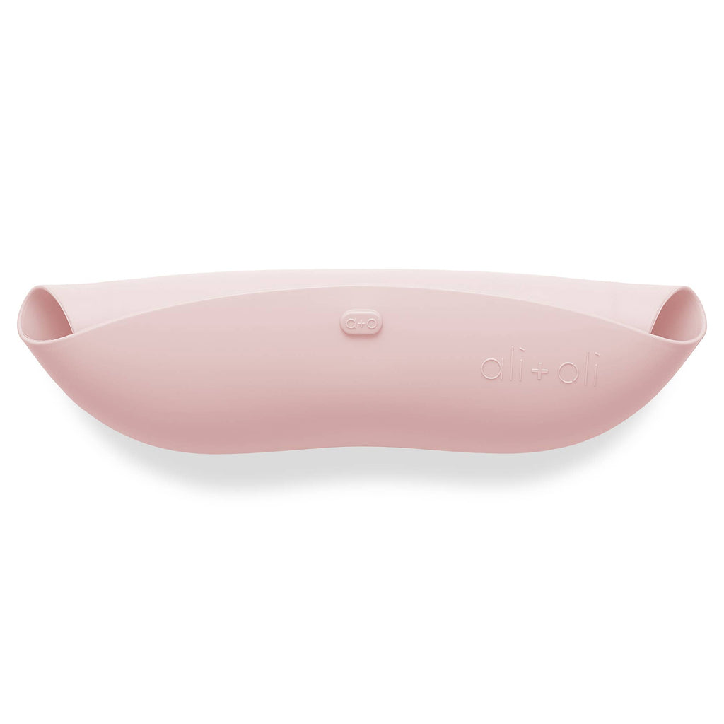 Silicone Baby Bib Roll Up & Stay Closed (True Pink)
