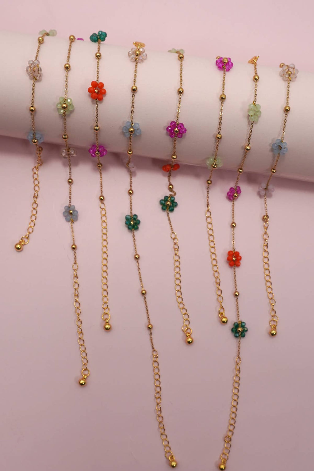 SUMMER MULTI BEADED FLOWER CHARM BRACELETS | 40B108