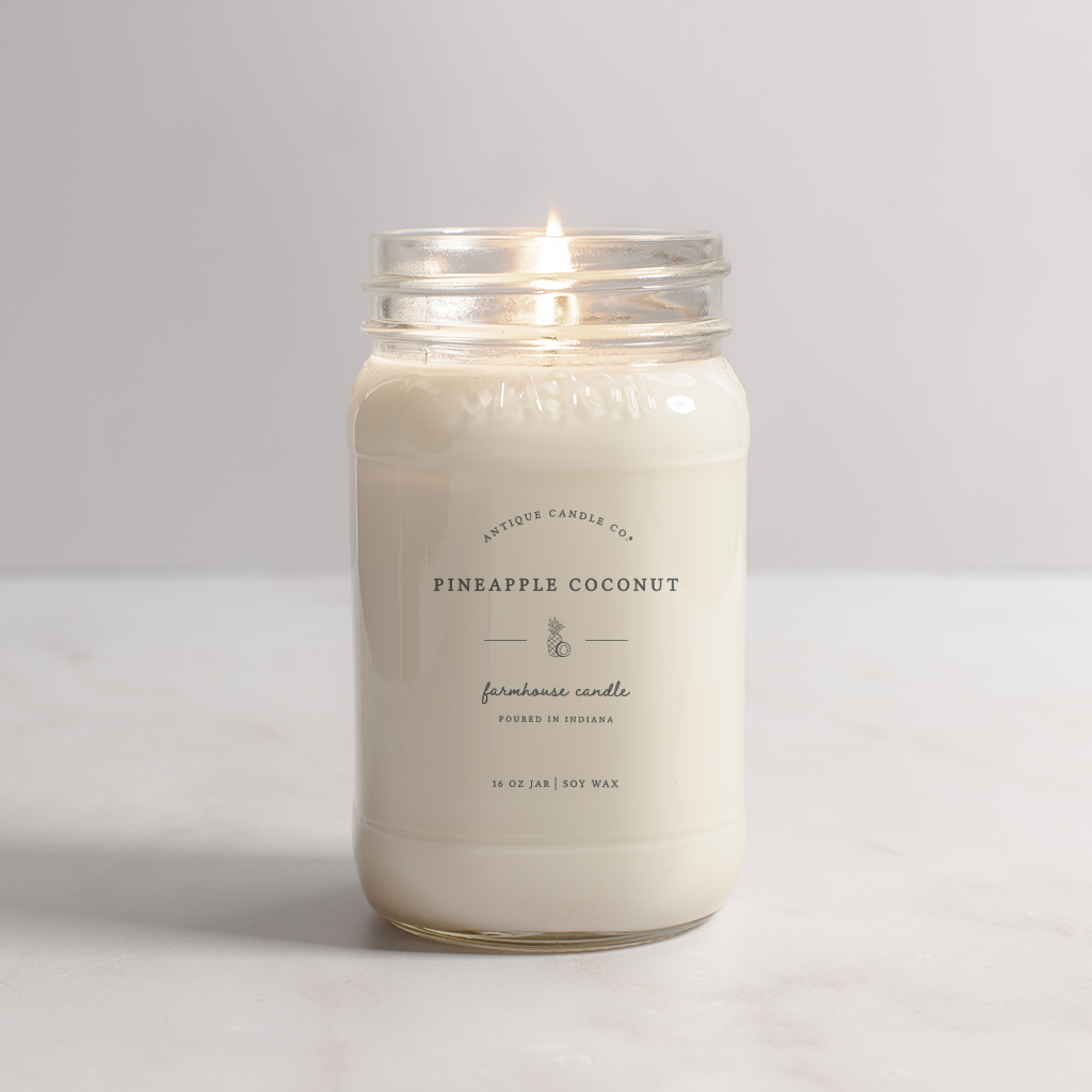 Pineapple Coconut - Soy Wax Mason Jar Candle
