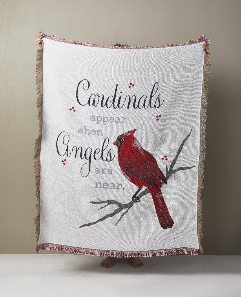 "Cardinals Appear" - Woven Tapestry Throw