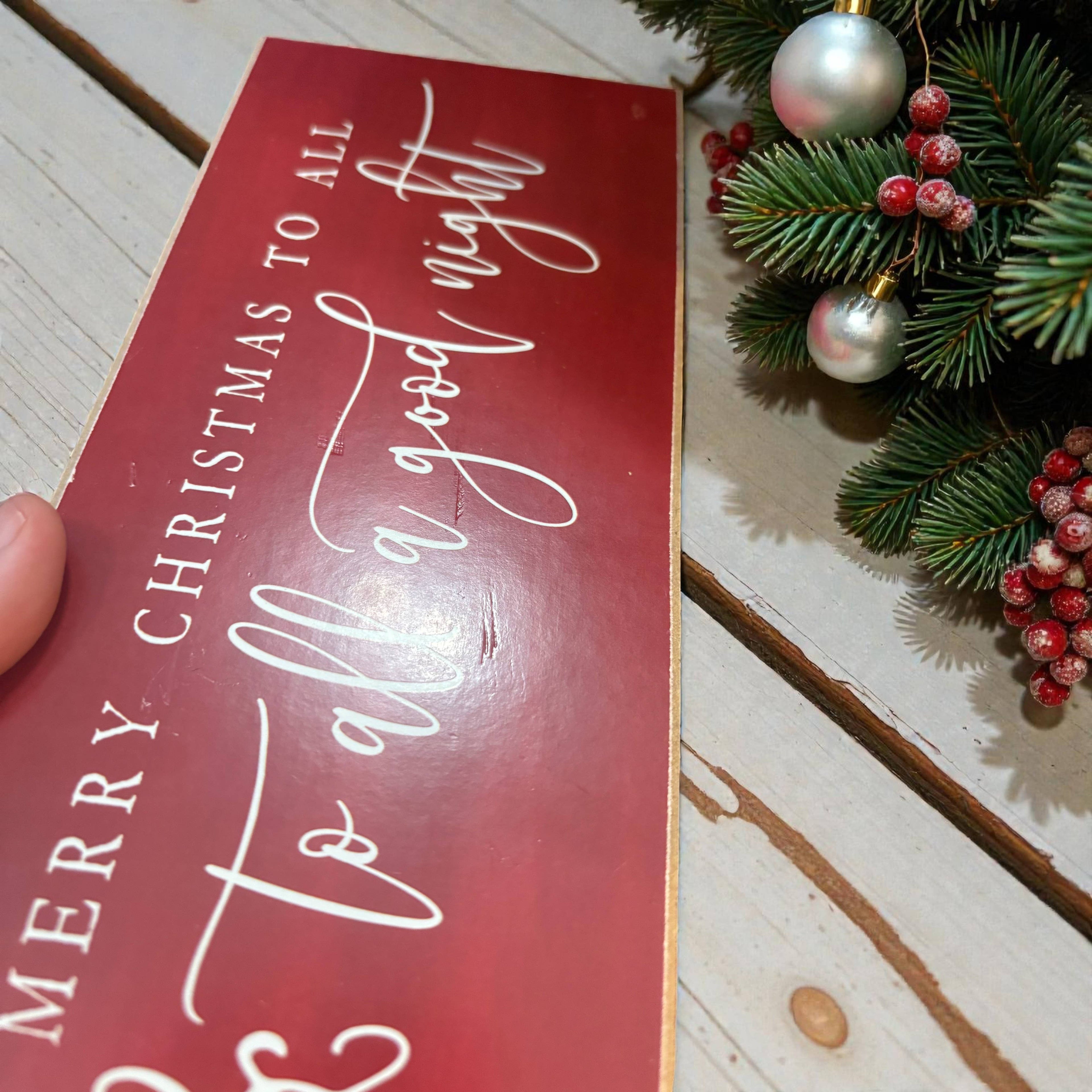 Christmas Sale, Red Wood Signs, IMPERFECT All a Good Night