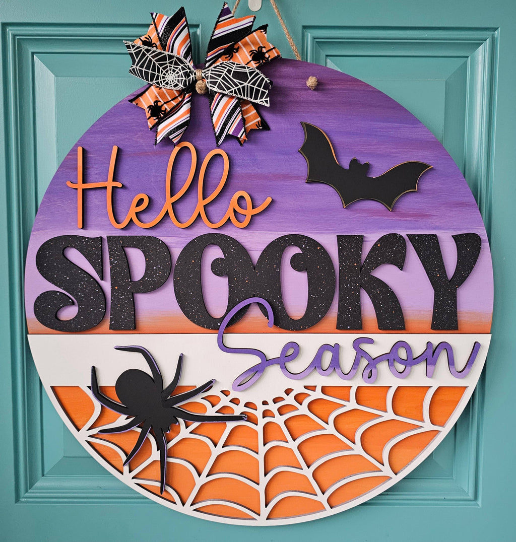 DIY Hello Spooky Season Door Hanger