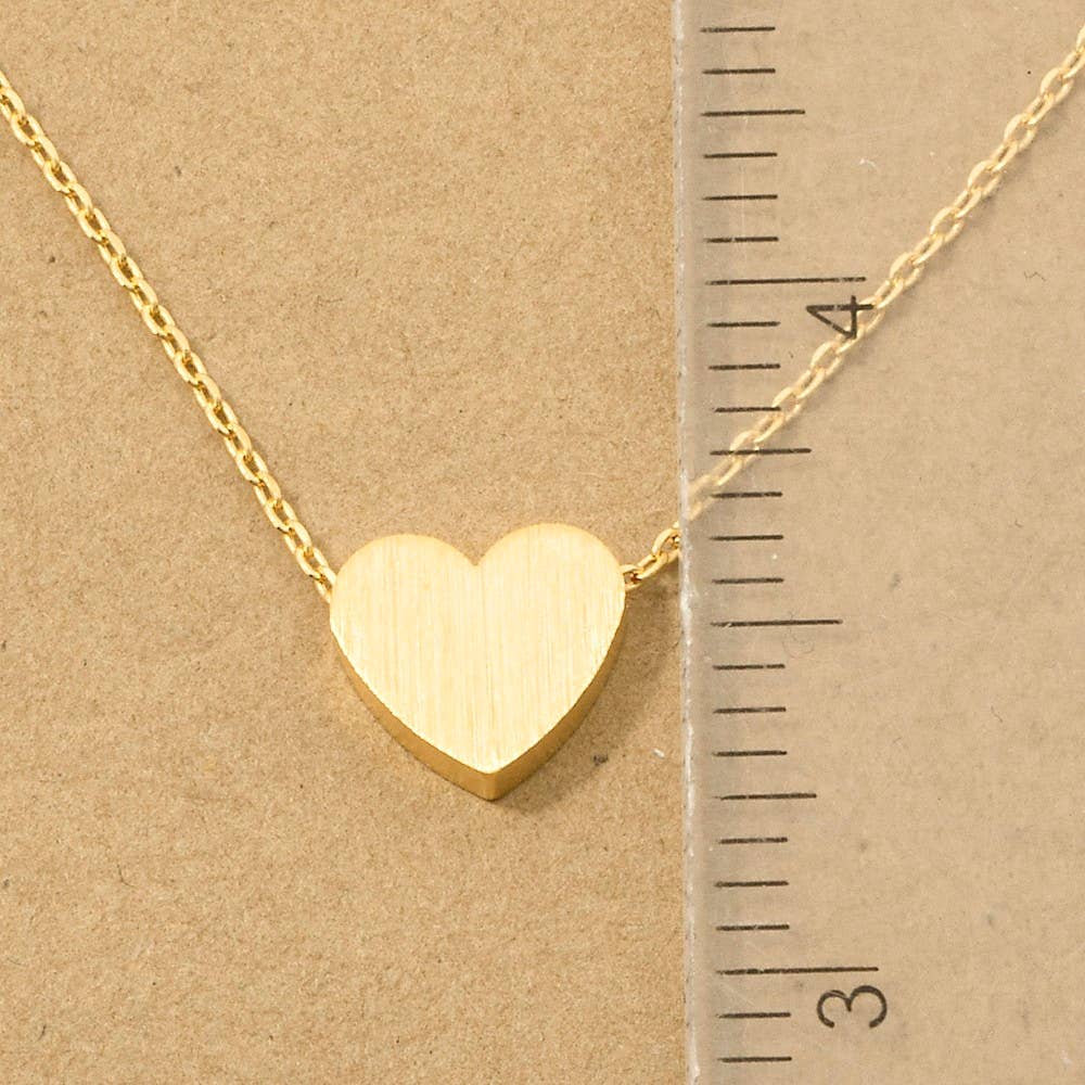 Brushed Heart Pendant Necklace