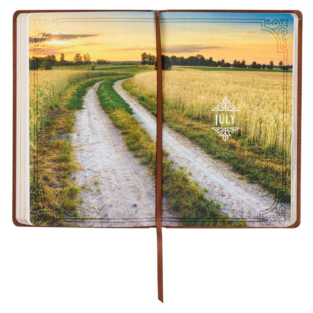 Devotional Walking with God Large Print Faux Leather