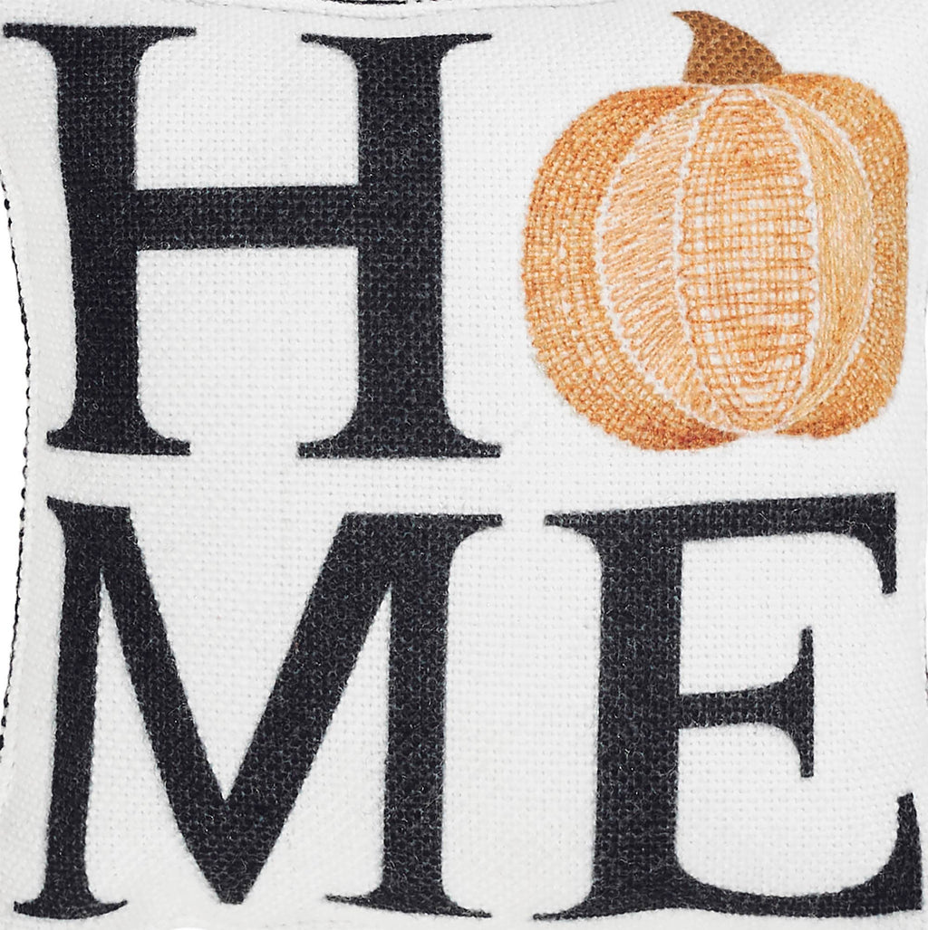 Farmhouse Fall Buffalo Check Pumpkin Throw Pillow 6x6