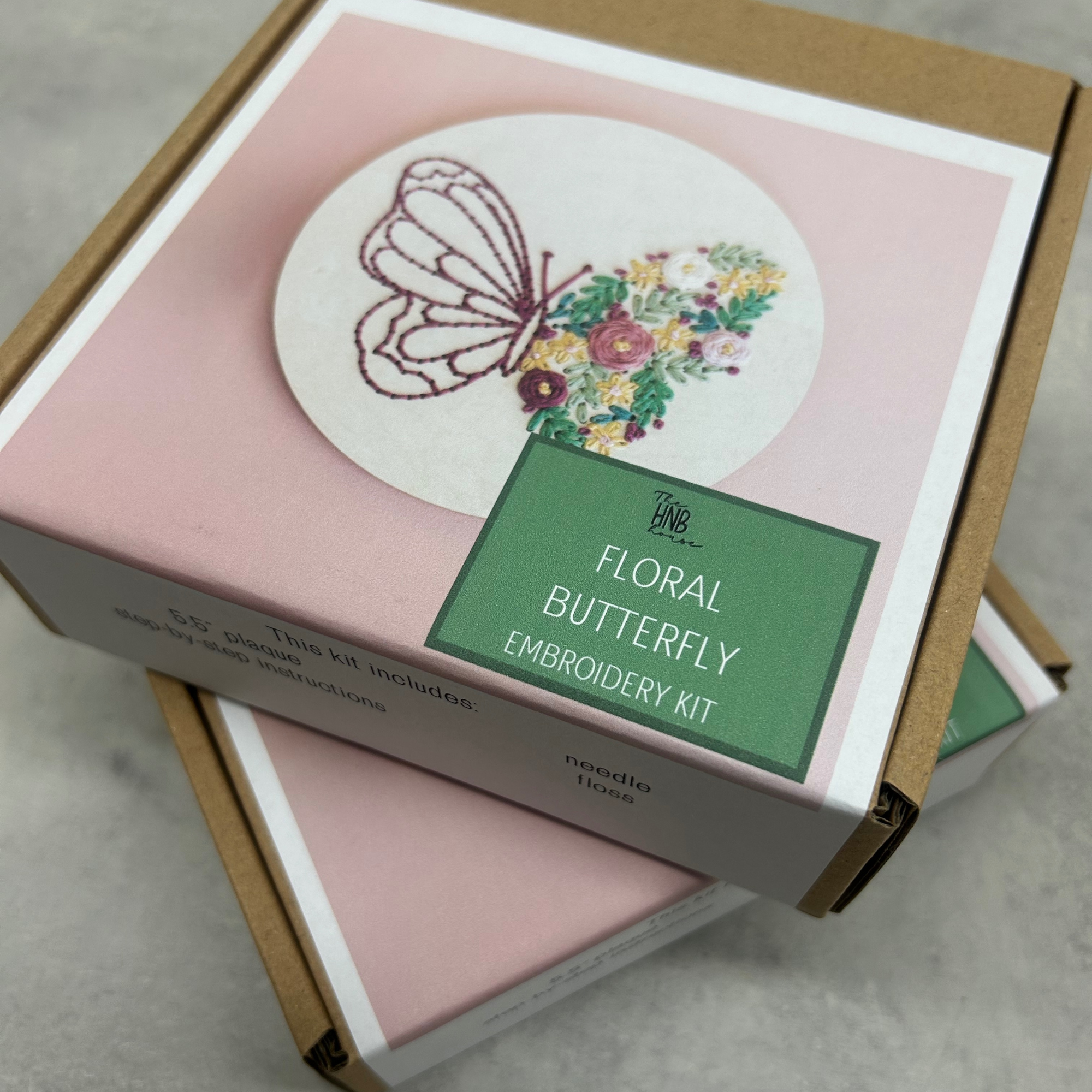 Floral Butterfly Embroidery Kit – Decorative DIY Craft