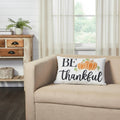 Pumpkin Throw Pillow 14x22 Annie Black Check Be Thankful