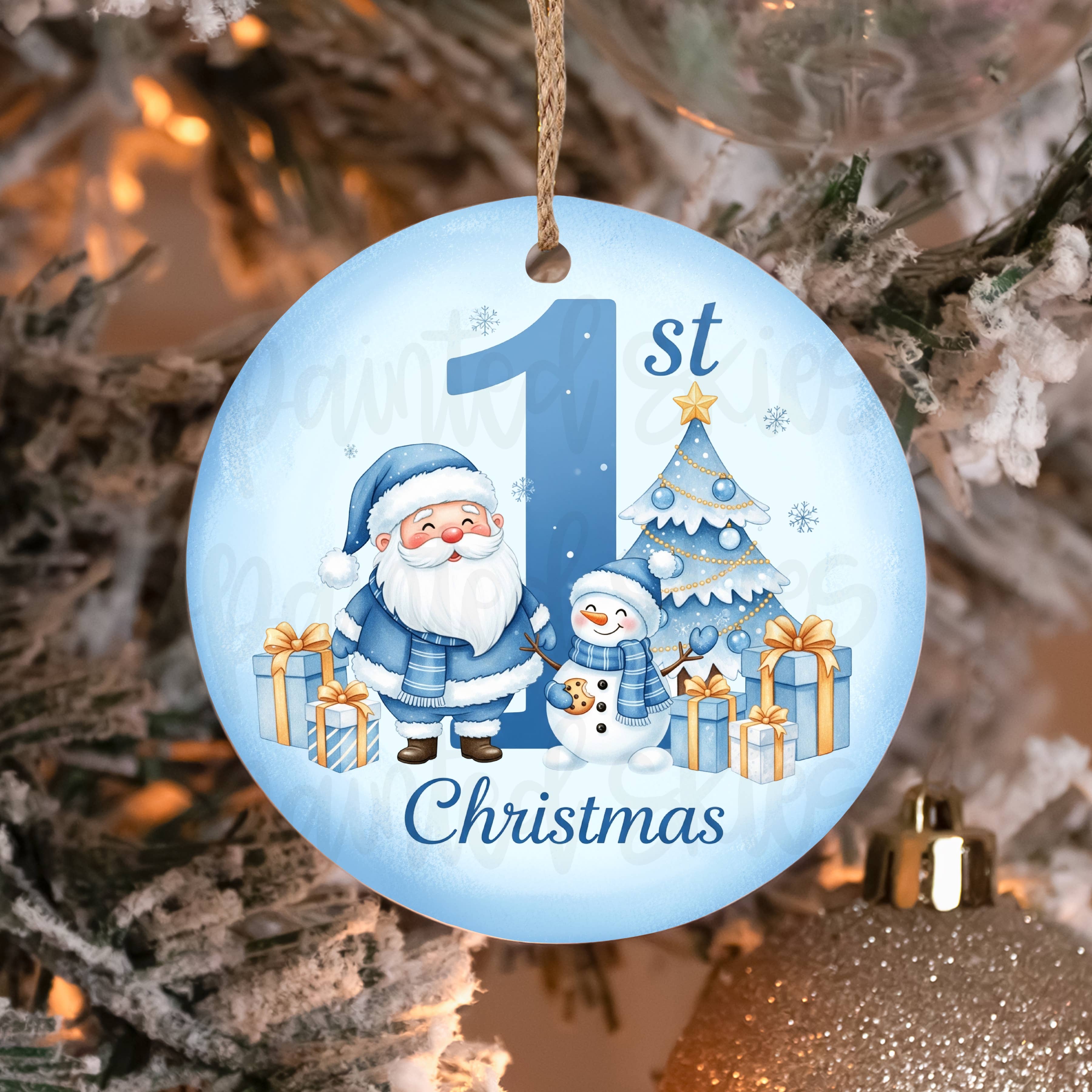 Baby Boy First Christmas Ornament 