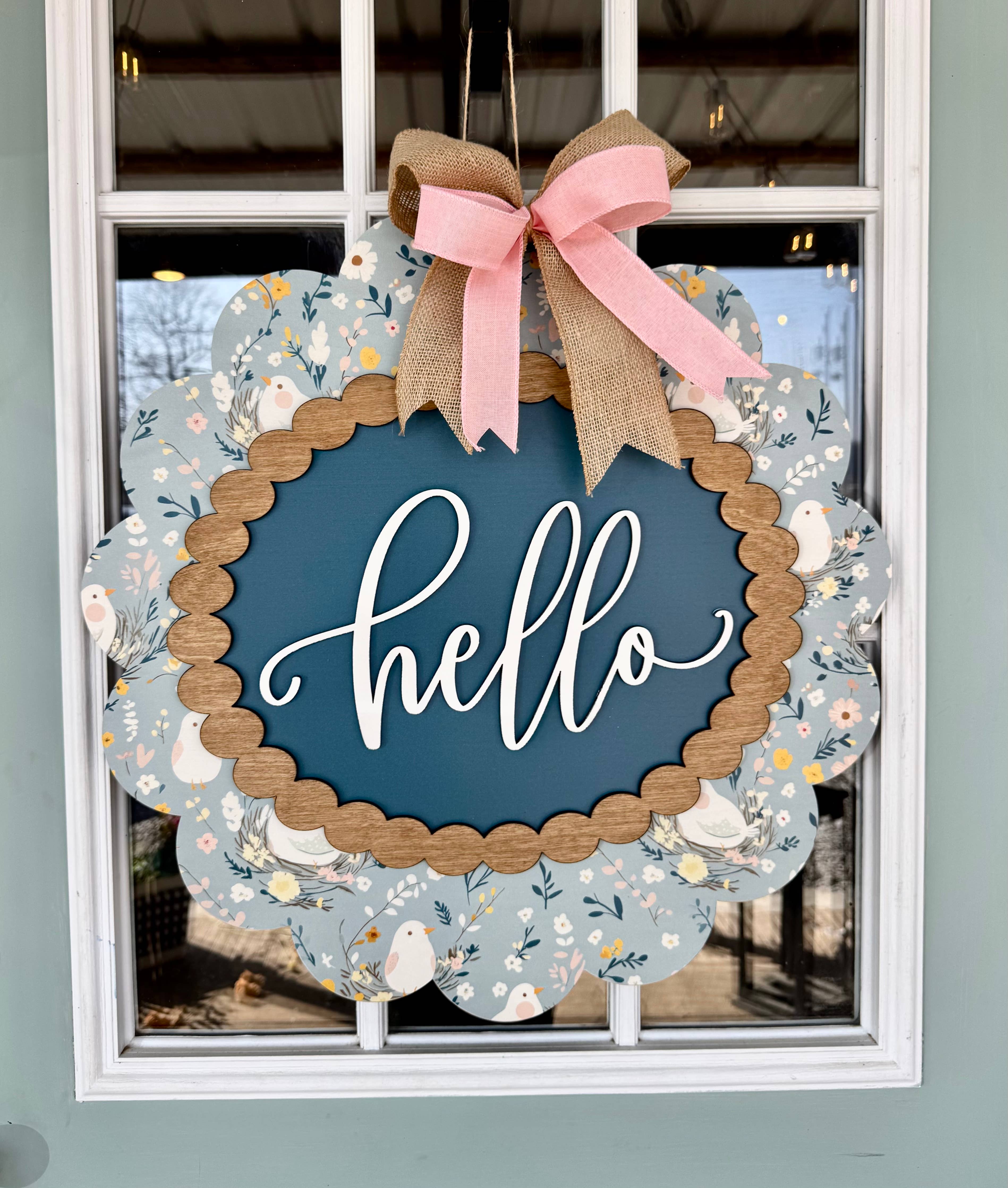 HELLO SCALLOPED SIGN