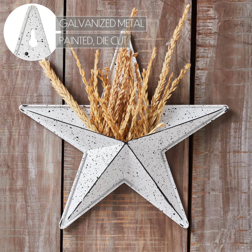 White Speckled Metal Star Wall Pocket 12x12