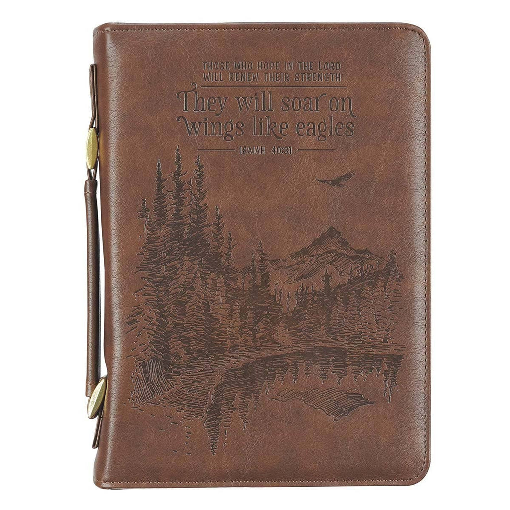 Bible Cover Classic Brown Wings Like Eagles Isa. 40:31