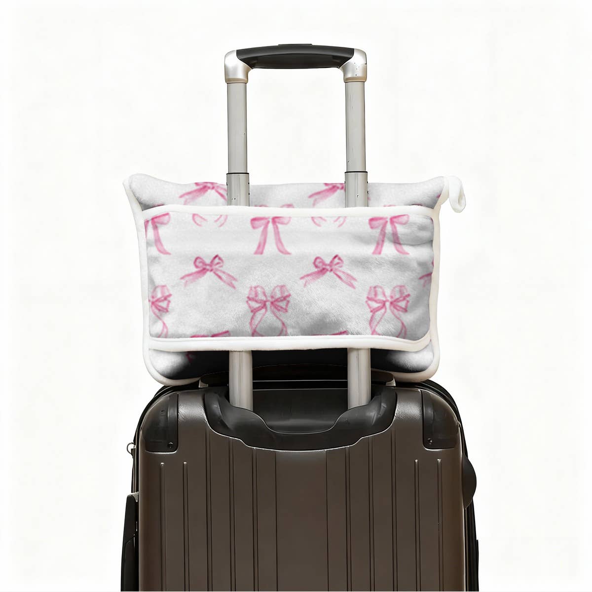 "Pink Bows" Plush Travel Blanket with Matching Case