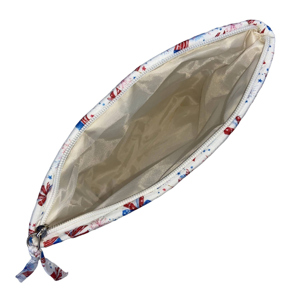 "Patriotic Bows" - Designer Quilted Cosmetic Bag