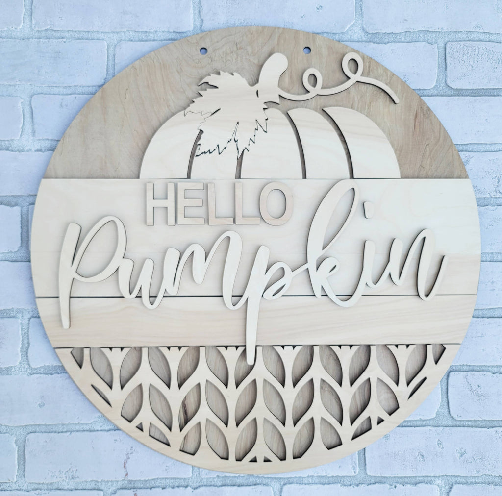 DIY Hello Pumpkin Door Hanger