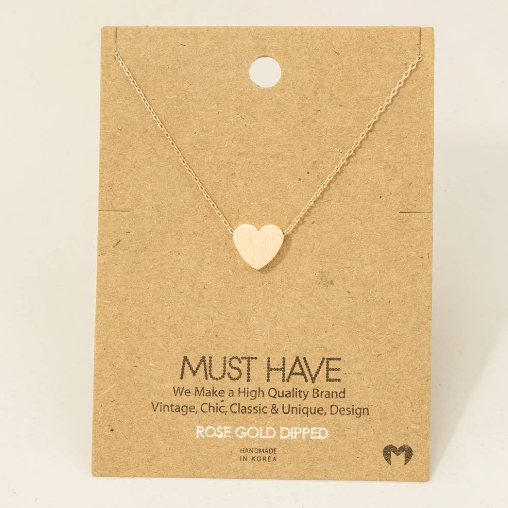 Brushed Heart Pendant Necklace