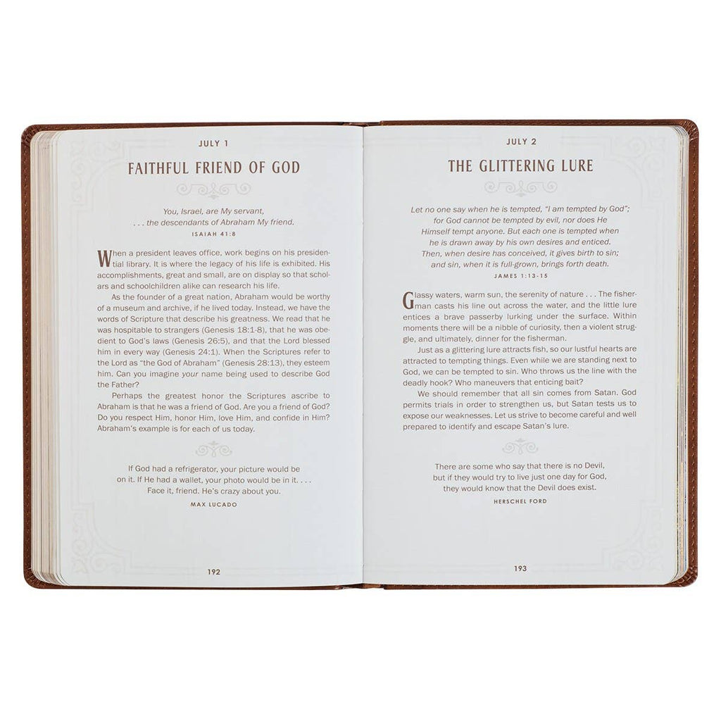 Devotional Walking with God Large Print Faux Leather