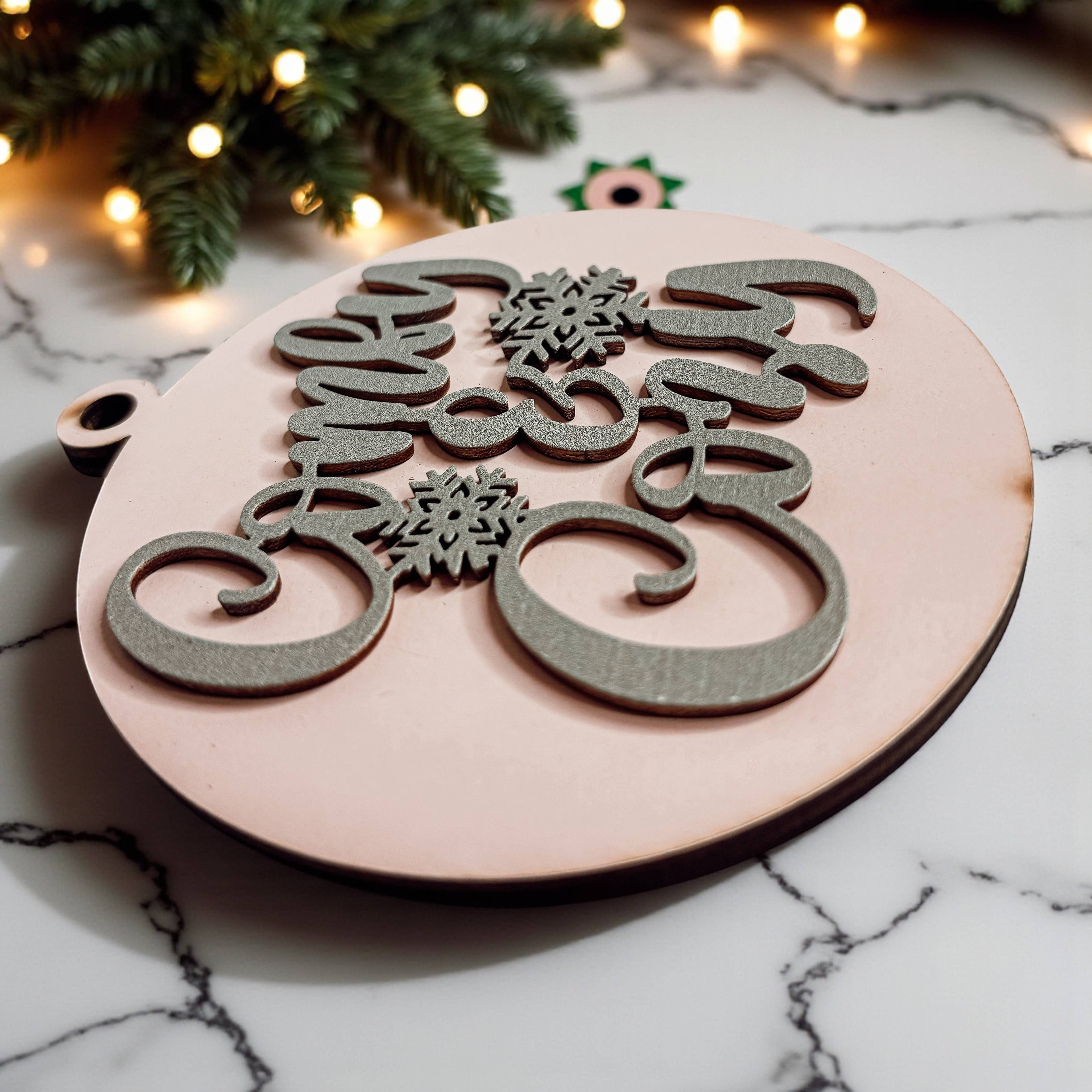 Hanging Christmas Decor + Handmade Wooden Ornament Funny