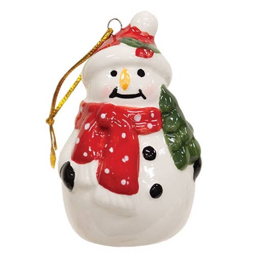 Ceramic Snowman Ornament - 3 Assorted