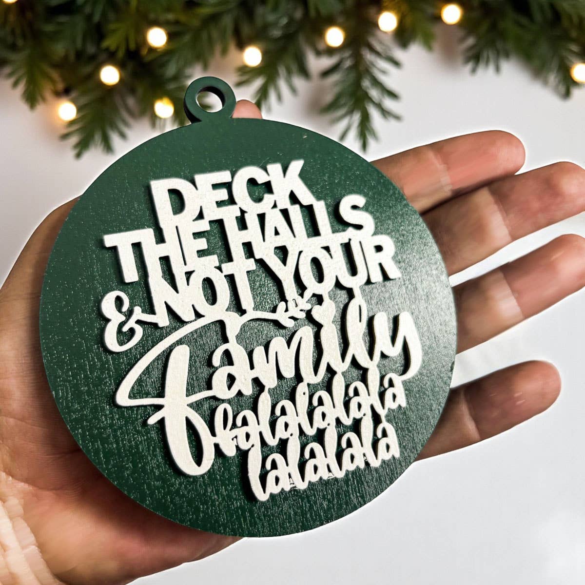 Hanging Christmas Decor + Handmade Wooden Ornament Funny