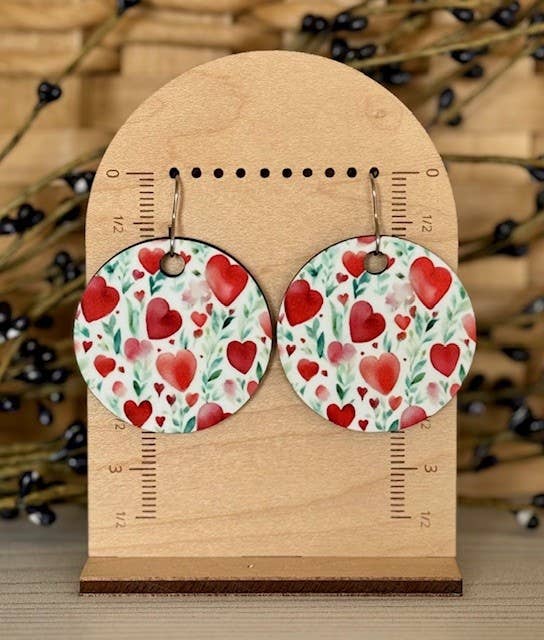 Valentine's Day Earrings, Hearts Dangle Earrings