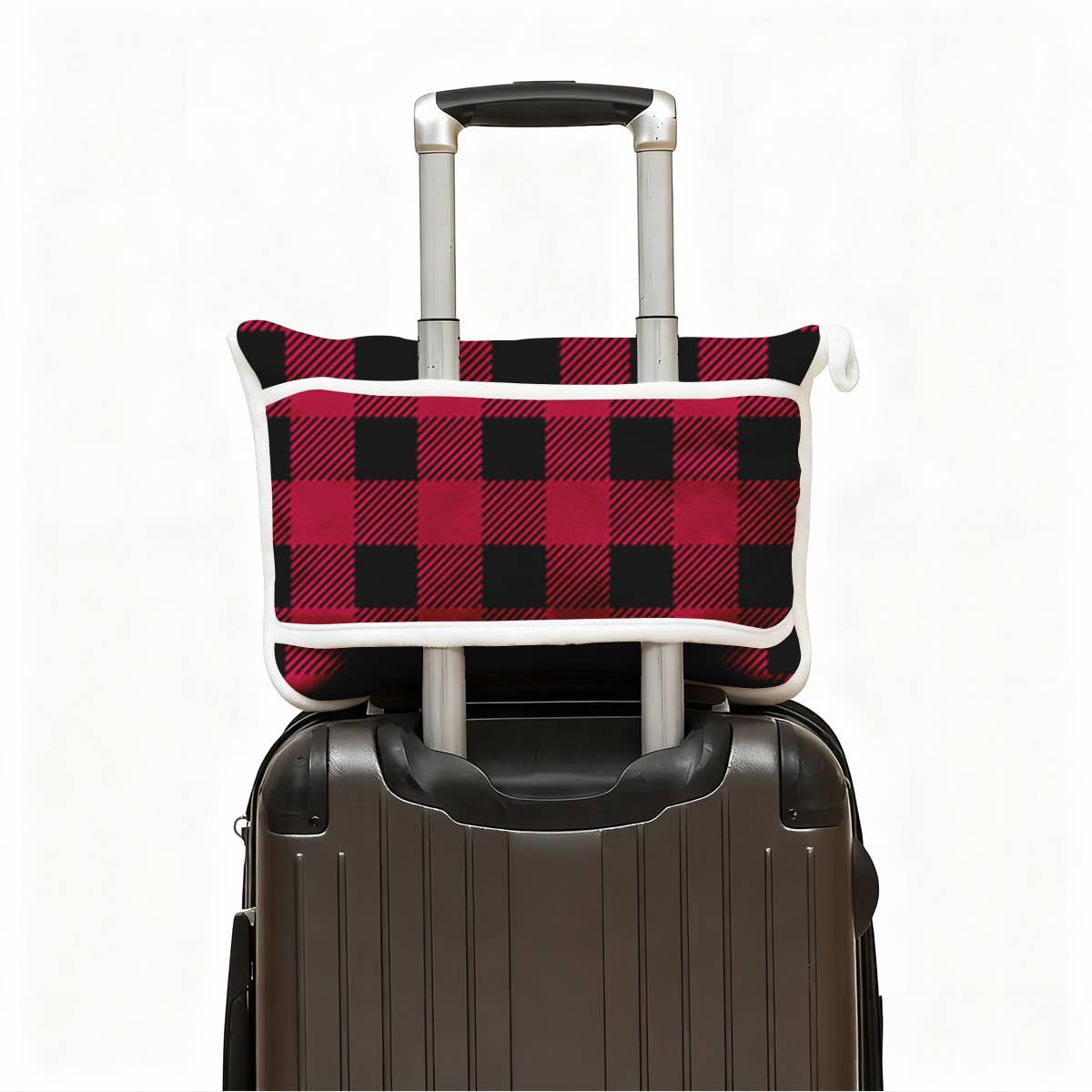 "Red and Black Plaid" Plush Travel Blanket w/ Matching Case