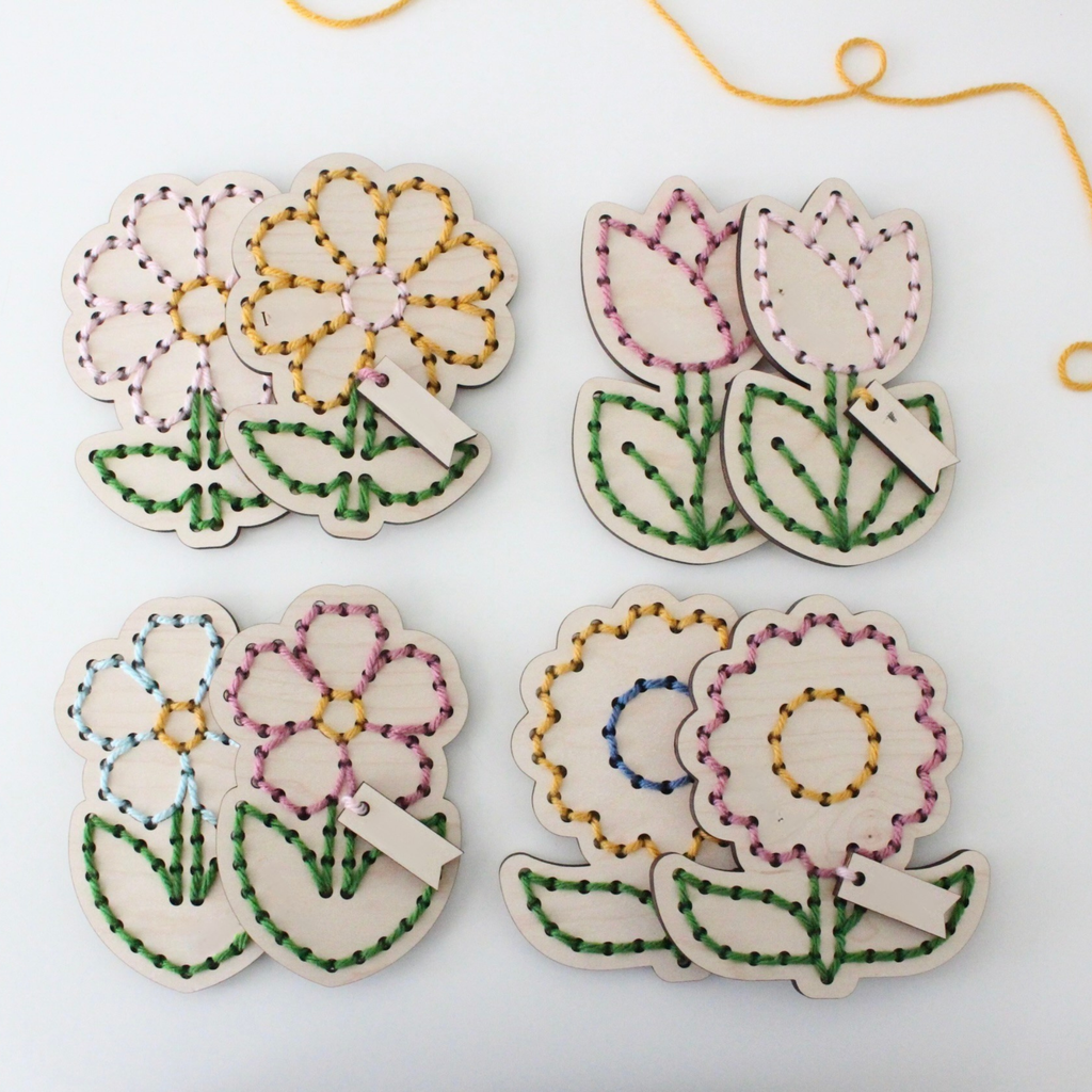 Flower Kids Embroidery Kit – Beginner Yarn Craft