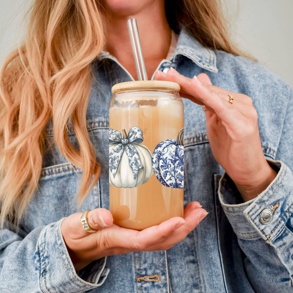 Halloween Tumblers Cute Fall Glass Cup Gifts & Kitchen Decor