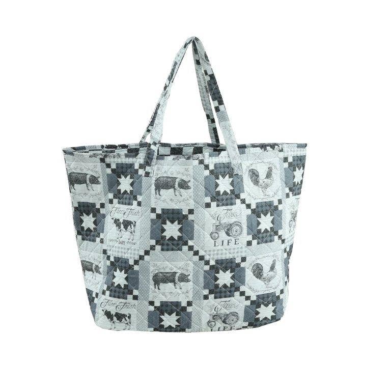 "Farm Life" Designer Quilted Tote Bag