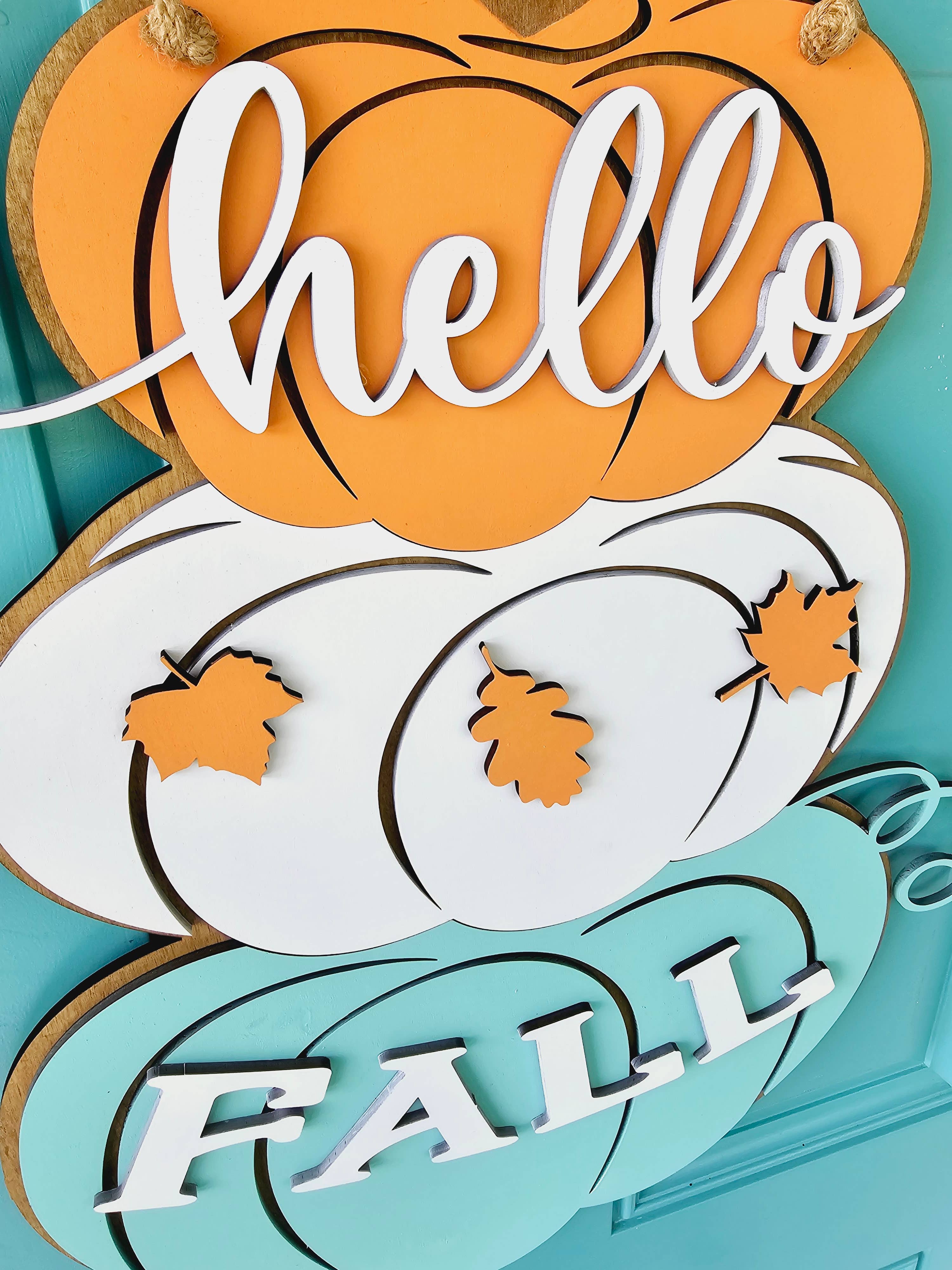 DIY Fall Stacked Pumpkins Door Hanger