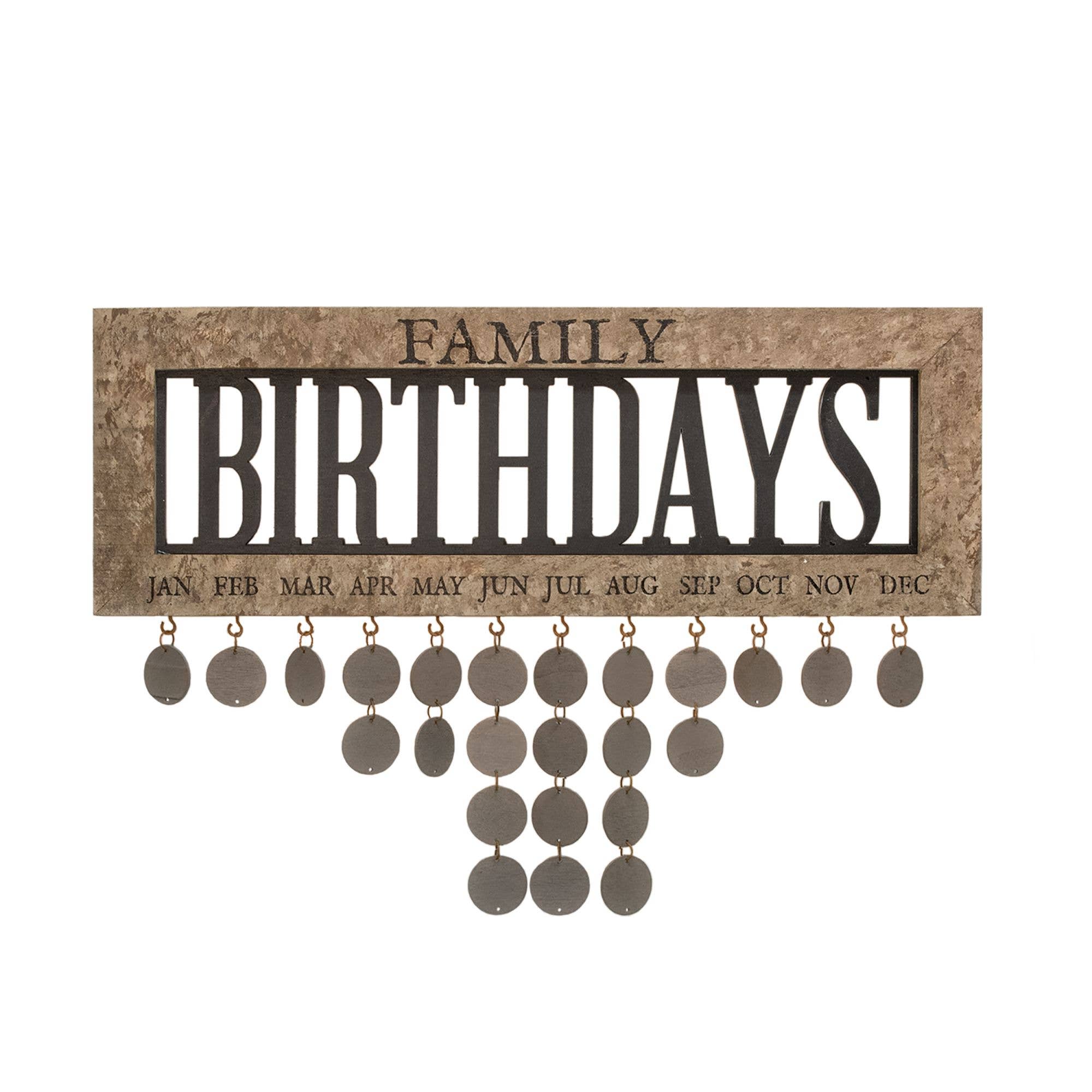 Framed Family Birthday Calender