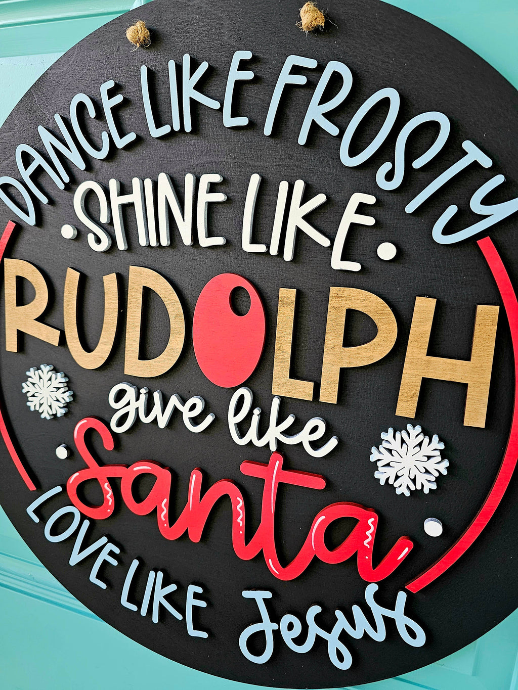 DIY Dance like Frosty Shine like Rudolph Door Hanger