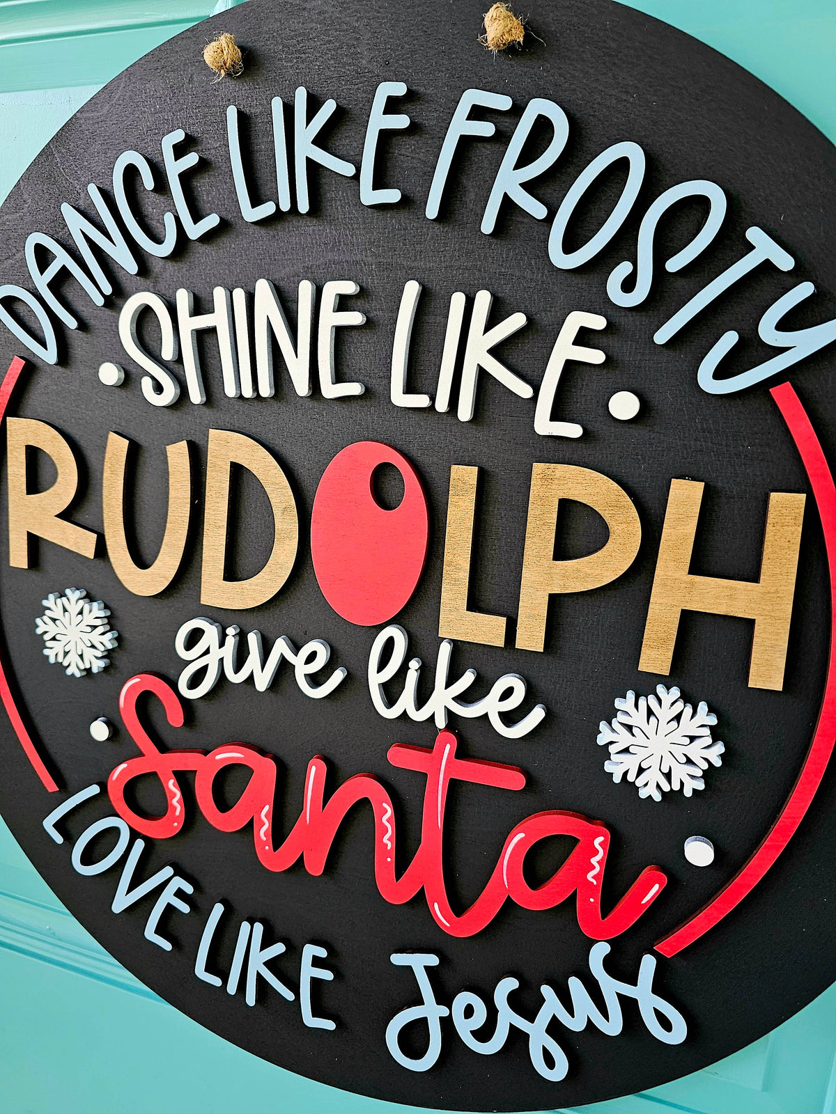 DIY Dance like Frosty Shine like Rudolph Door Hanger