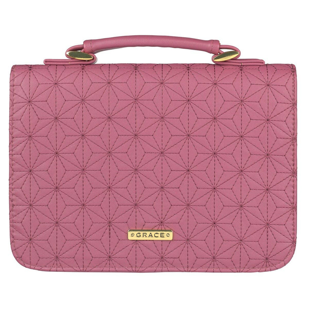 Bible Cover Fashion Pink Grace Badge