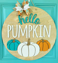 DIY Hello Pumpkin Trio Door Hanger