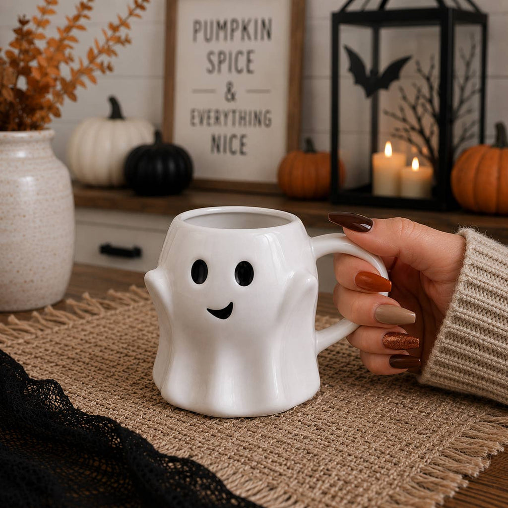 Orange Pumpkin Coffee Mug - Neutral Fall Decor & Gifts 17oz