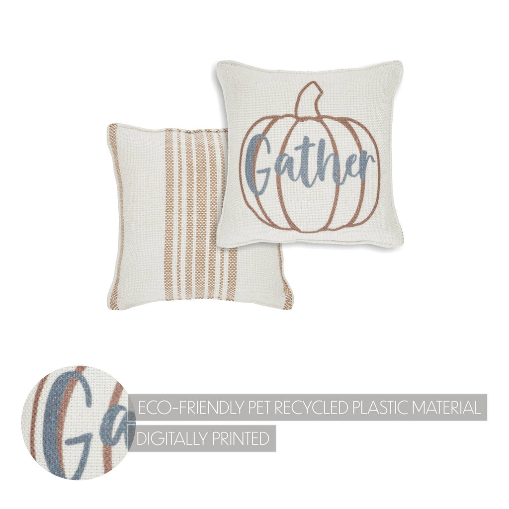 Farmhouse Fall Harvest Pumpkin Accent Throw Pillow 6x6