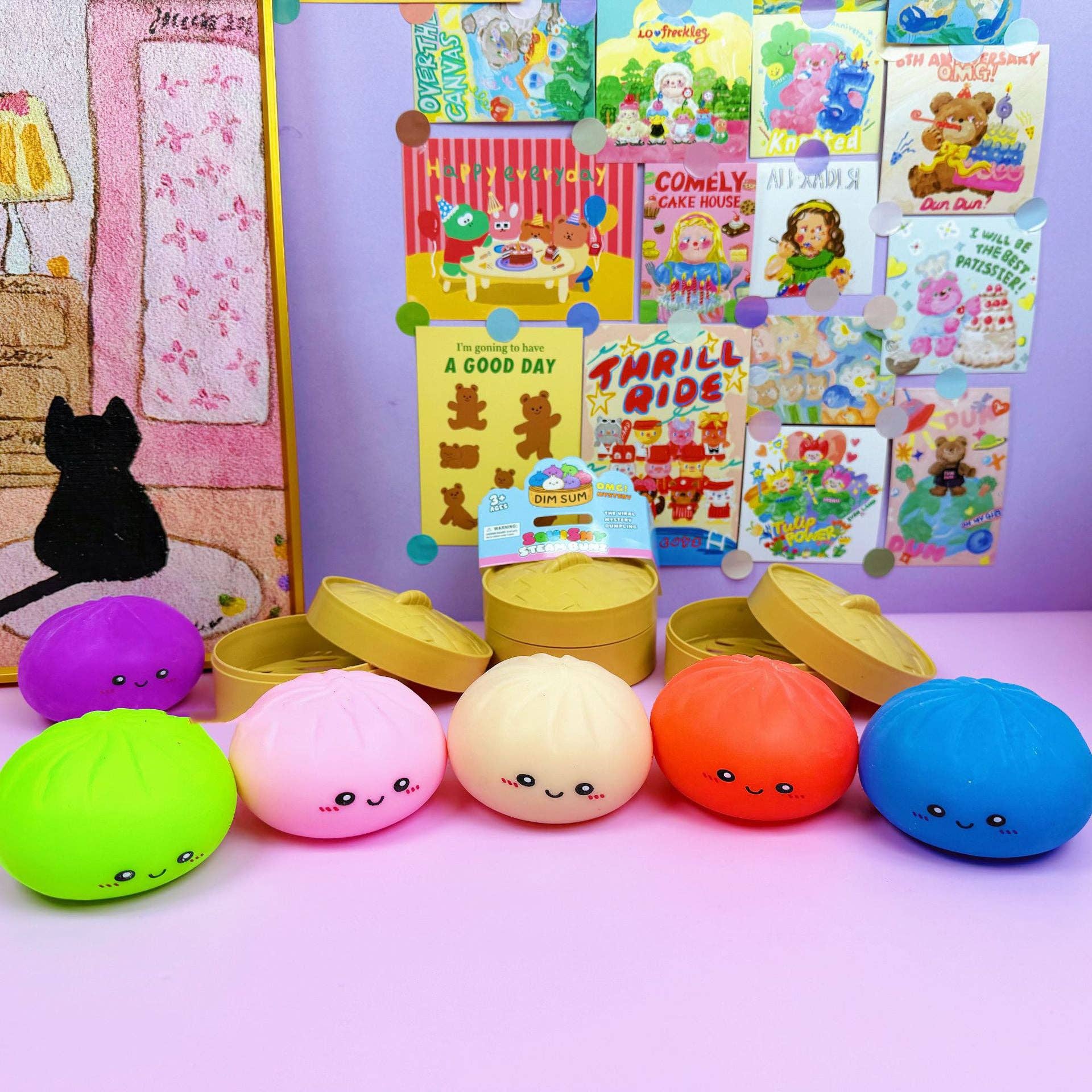 Solid Color Dumpling Shape Squishy Soft Squeeze Stress Toy