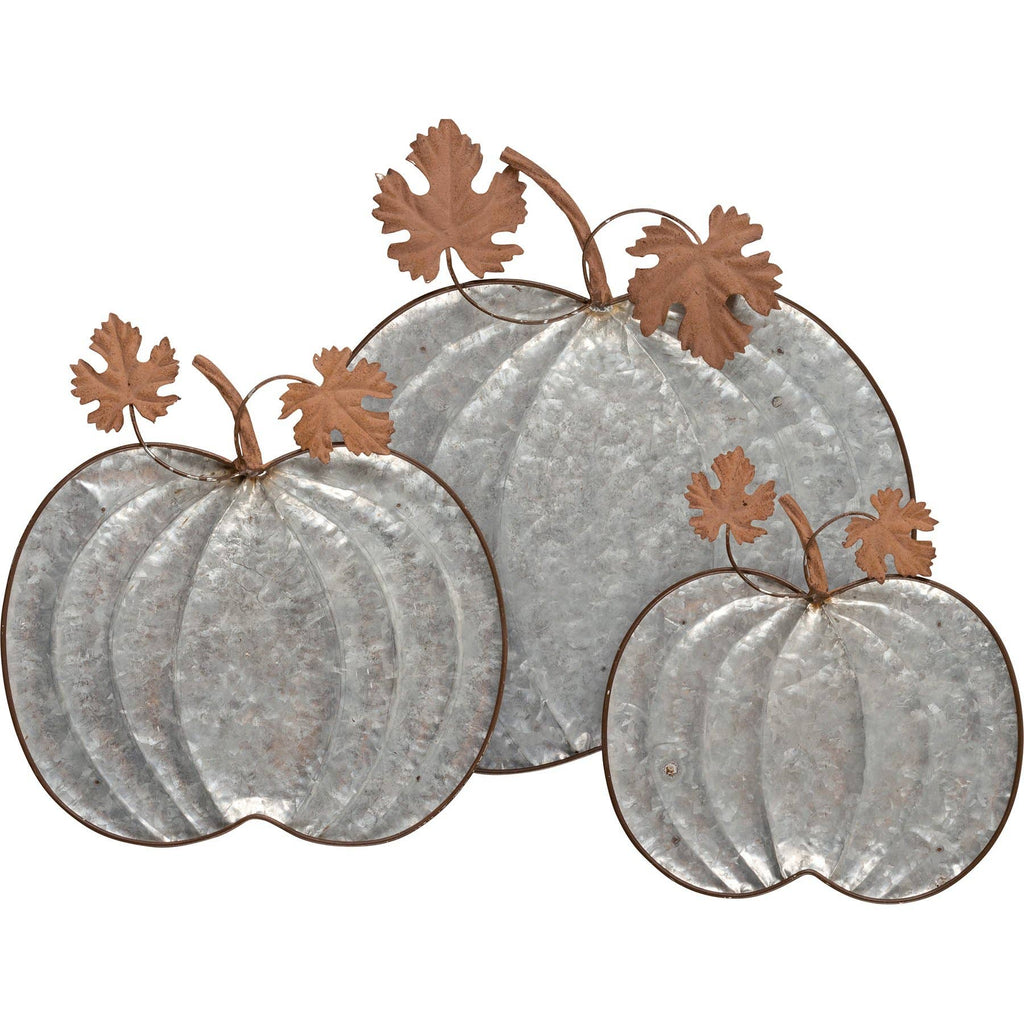 Galvanized Pumpkins Tray Set