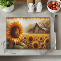 Rustic Farm - Old Barn Yard Glass Cutting Board