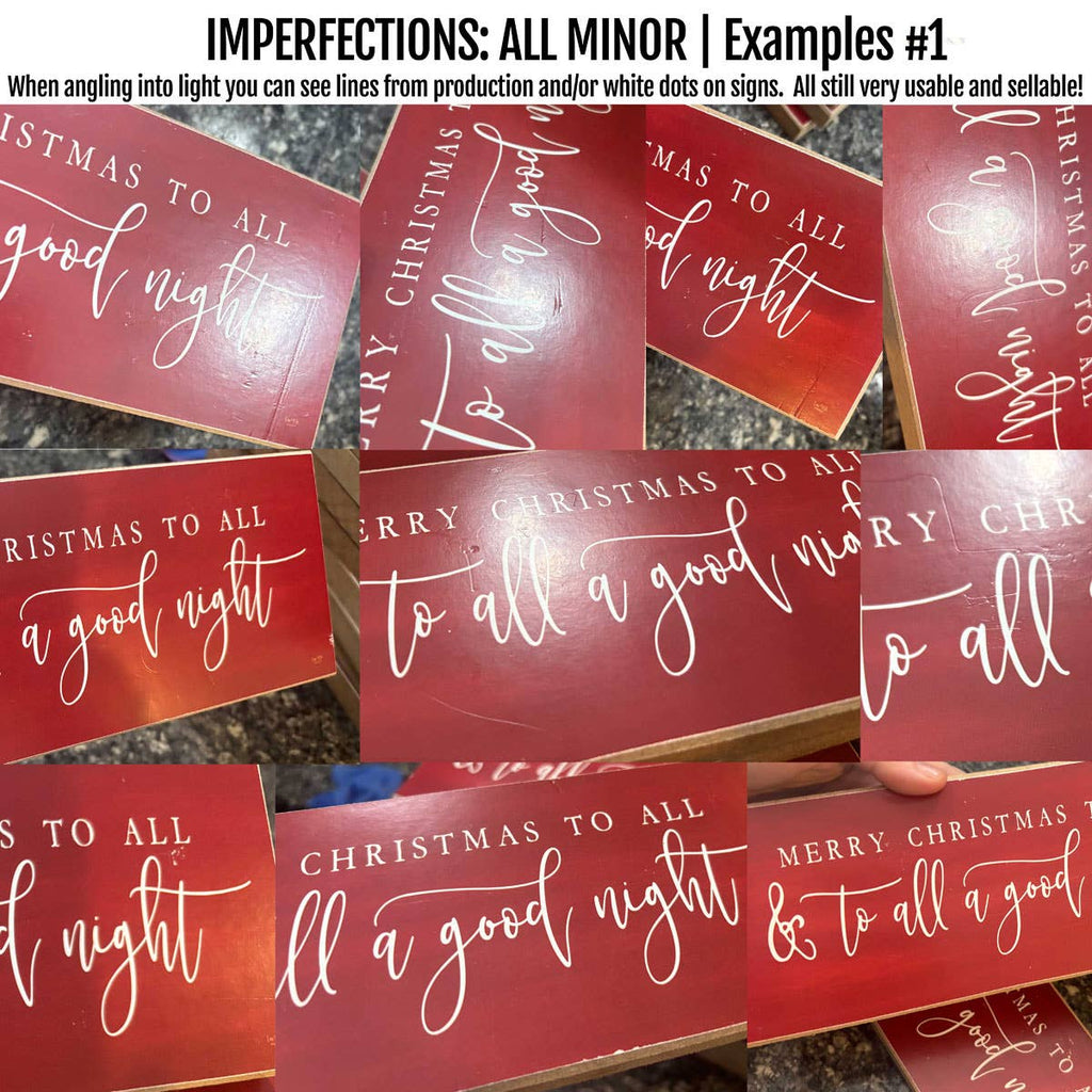 Christmas Sale, Red Wood Signs, IMPERFECT All a Good Night