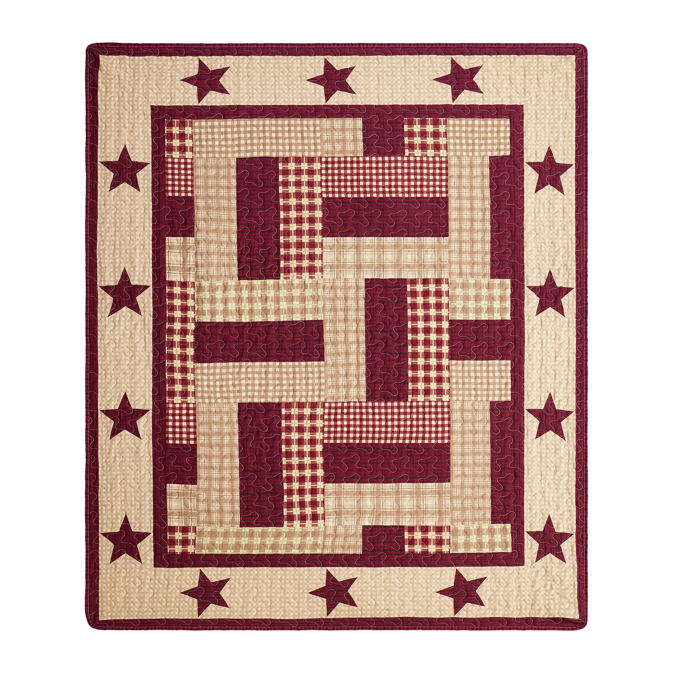 Homestead Red Star Quilted Throw