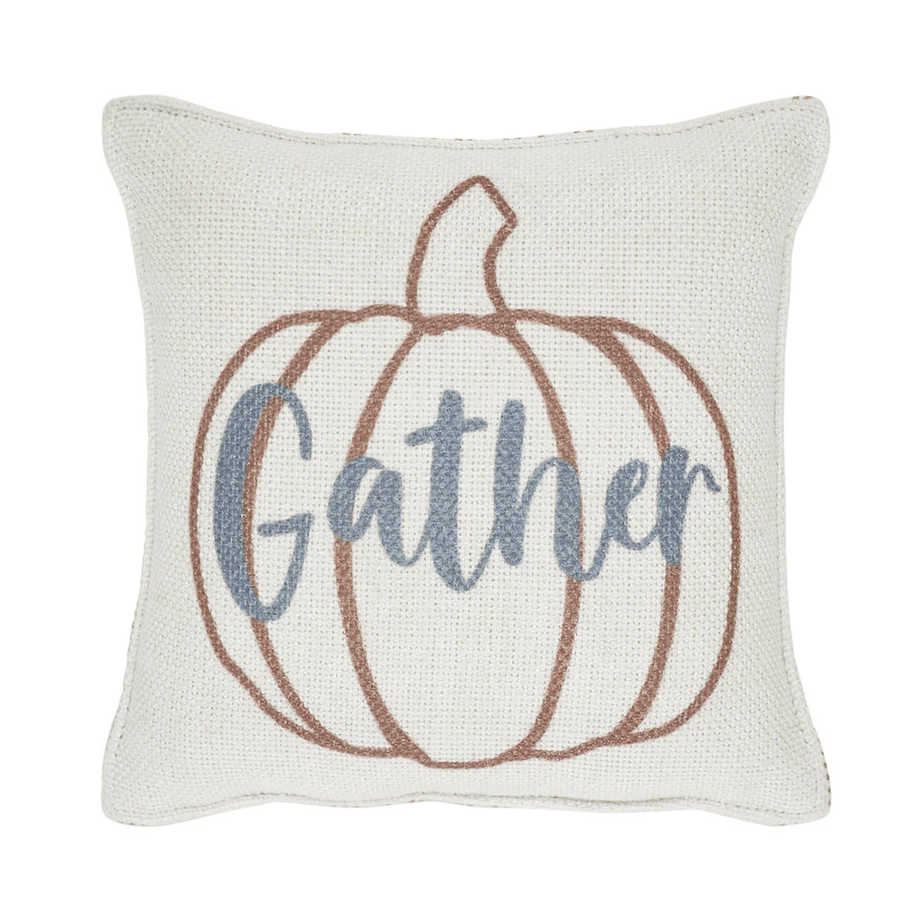 Farmhouse Fall Harvest Pumpkin Accent Throw Pillow 6x6