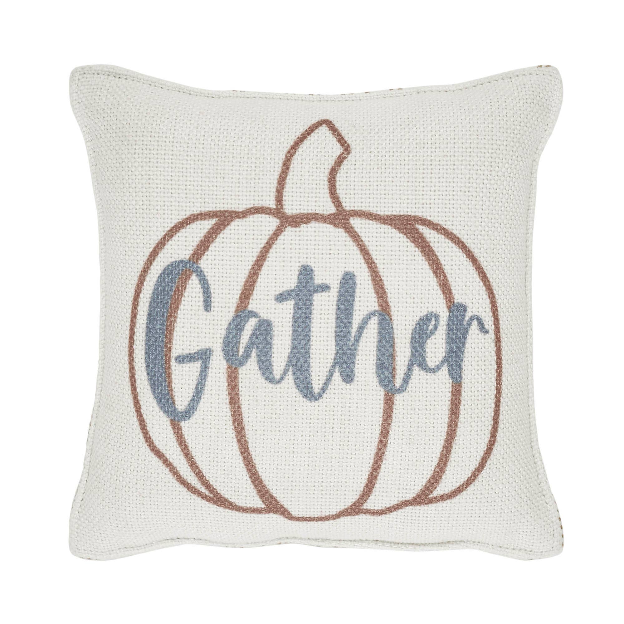 Farmhouse Fall Harvest Pumpkin Accent Throw Pillow 6x6