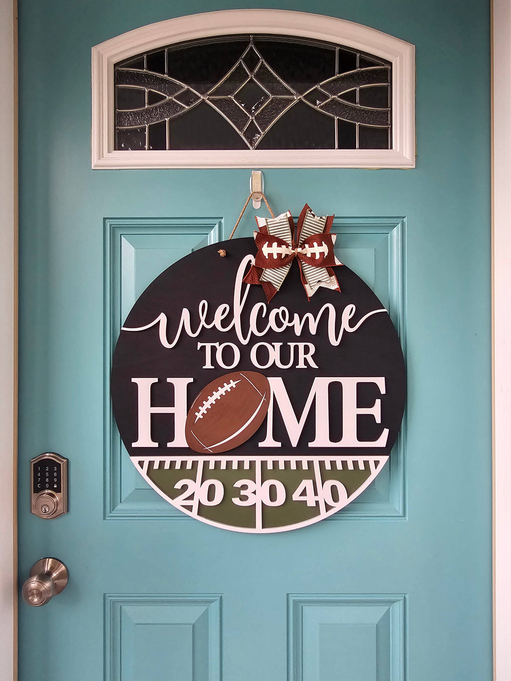 DIY Welcome to Our Home Football Door Hanger