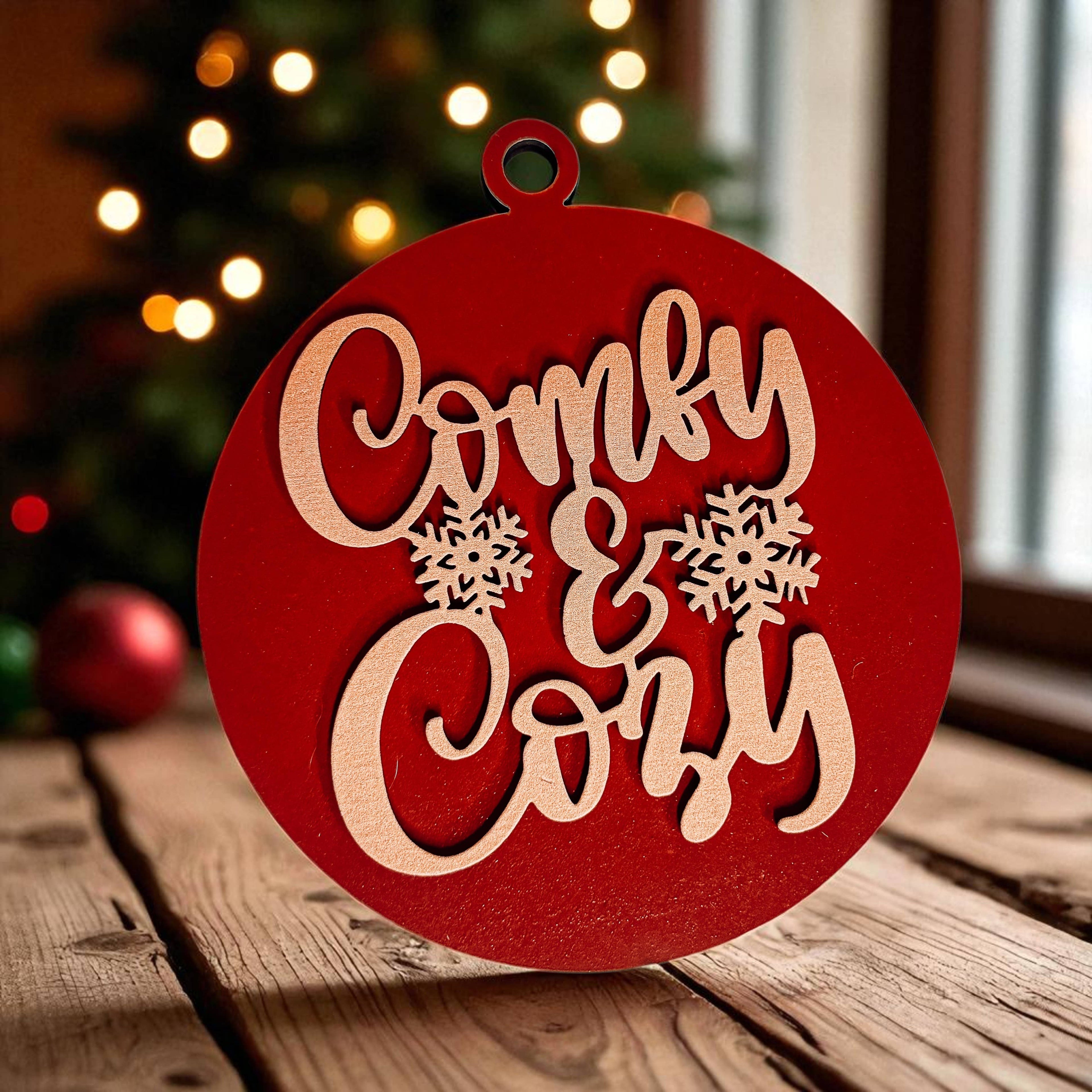 Hanging Christmas Decor + Handmade Wooden Ornament Funny
