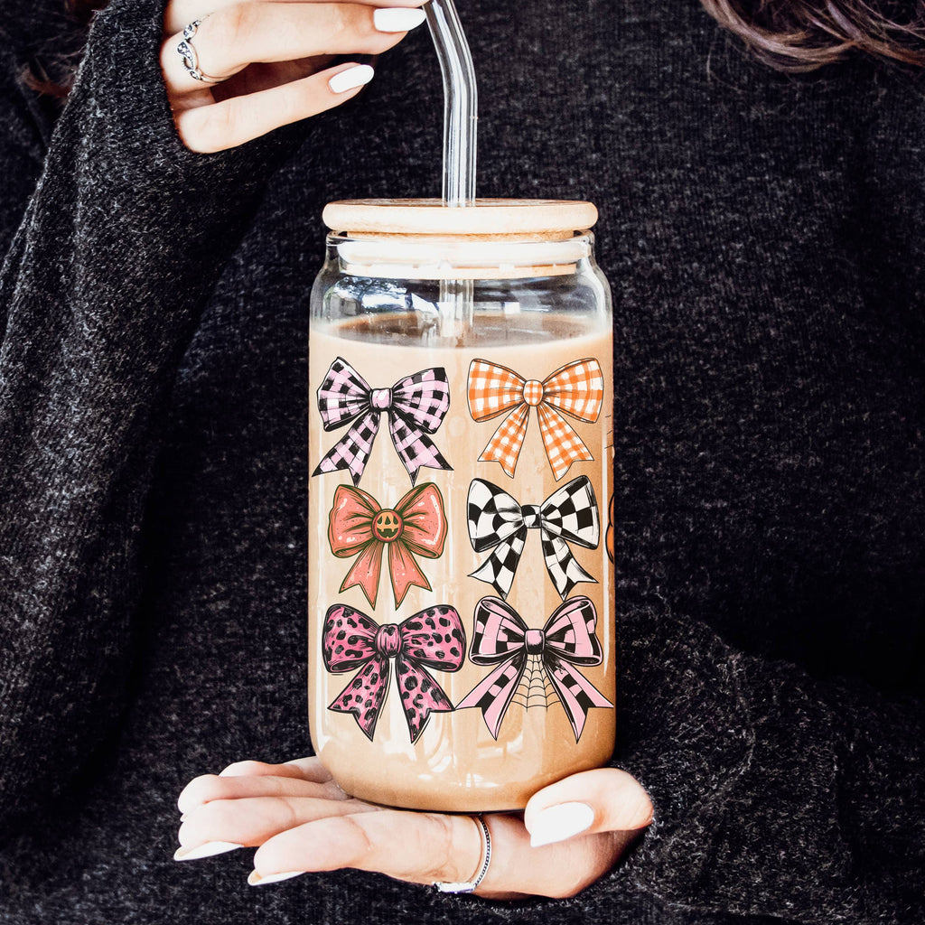 Halloween Tumblers Cute Fall Glass Cup Gifts & Kitchen Decor