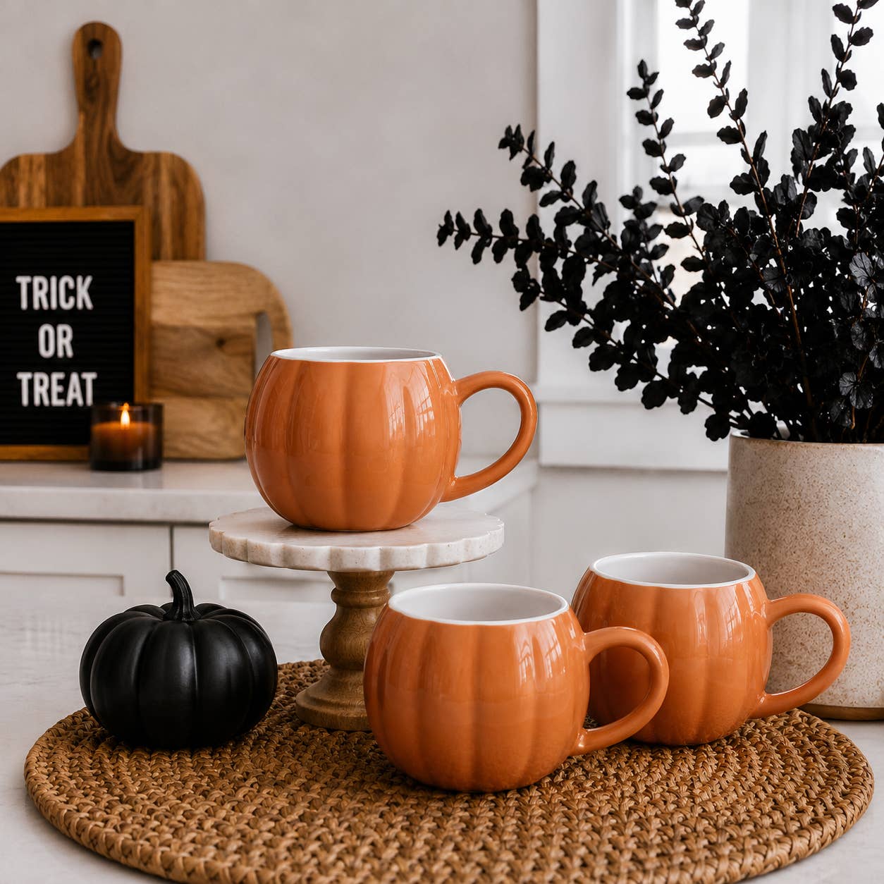 White Pumpkin Coffee Mug - Fall Decor & Gifts - Halloween