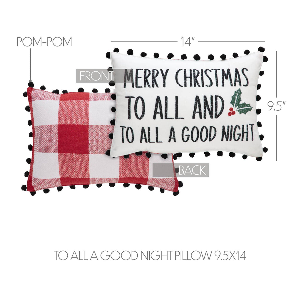 Christmas Merry to All Lumbar Throw Pillow 9.5x14